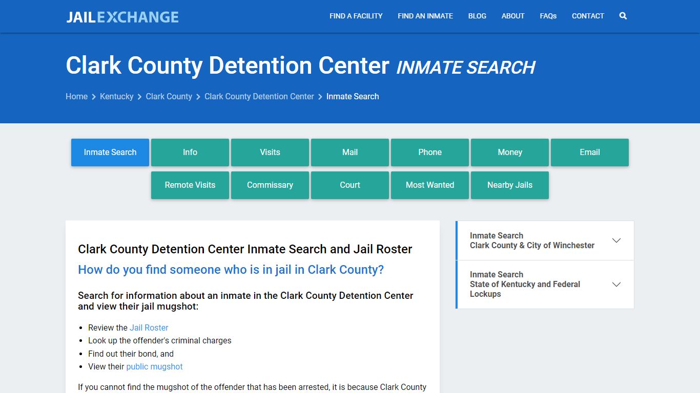 Inmate Search: Roster & Mugshots - Clark County Detention Center, KY