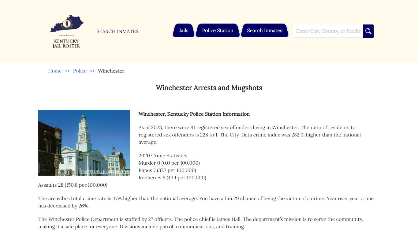 Winchester Arrests and Mugshots | Jail Roster Search